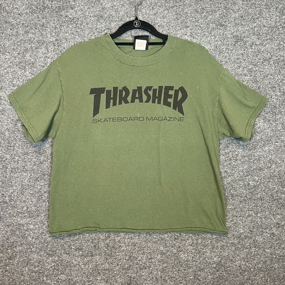 Thrasher Olive Green Short Sleeve Logo Tee